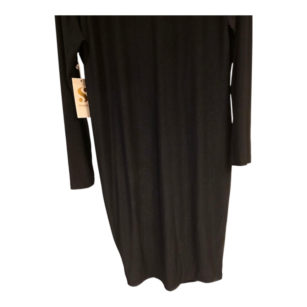 NWT SERENA‎ WILLIAMS Black Twisted Front Dress - Size 2X - Picture 7 of 10